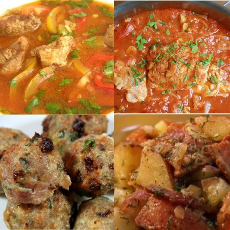 Meniu Ciorba de Vacuta, Tocanita de Pui, Chiftele de Porc si Cartofi Taranesti