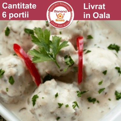 Chiftele de pui în sos alb – Livrare mâncare gătită la oală