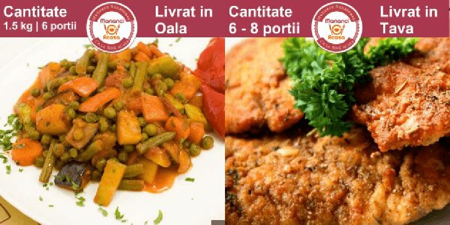 Meniu Ghiveci de Legume si Snitele de Pui